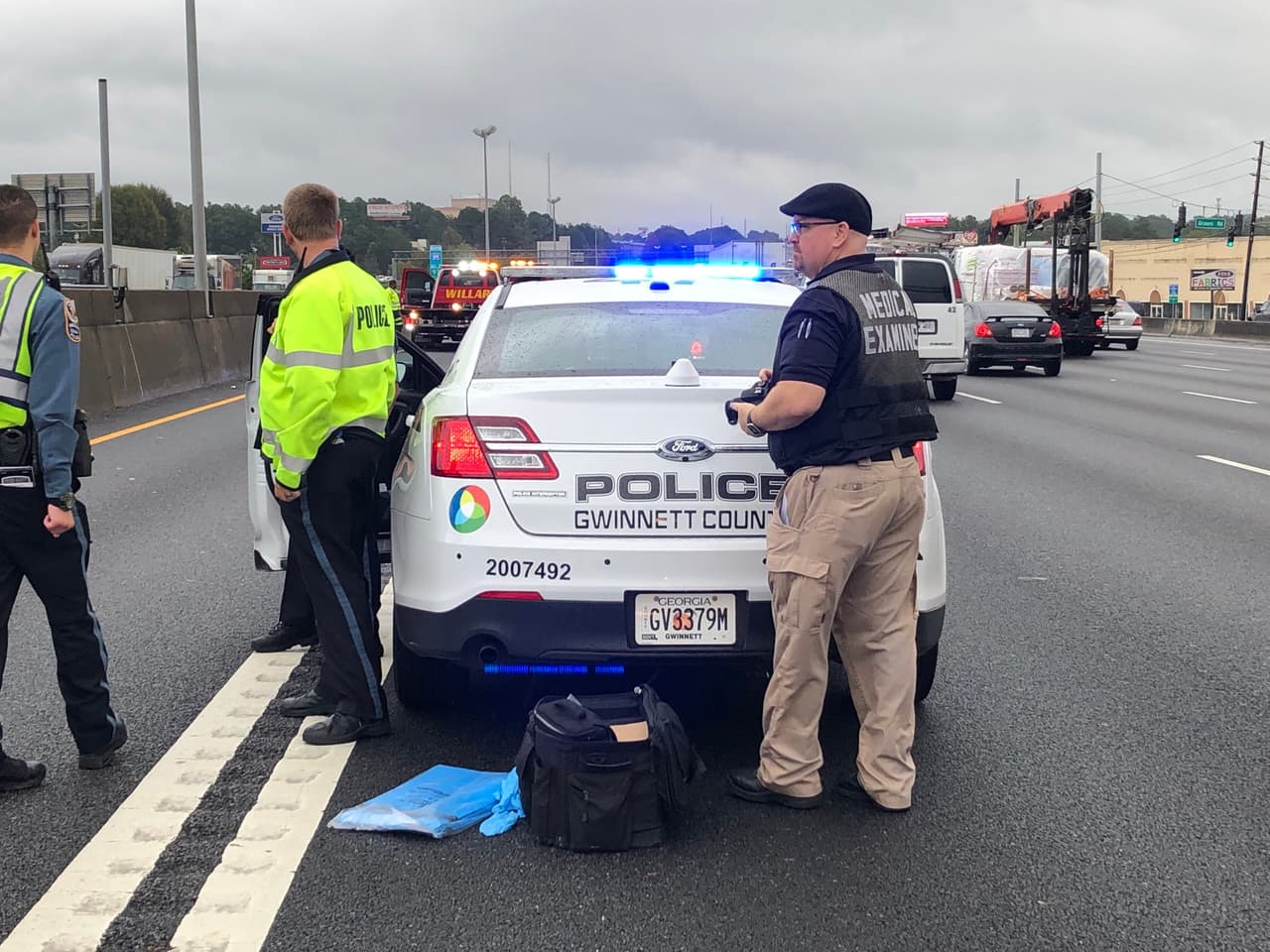 El incidente se reportó esta mañana en el carril HOV, justo antes de Jimmy Carter Boulevard.