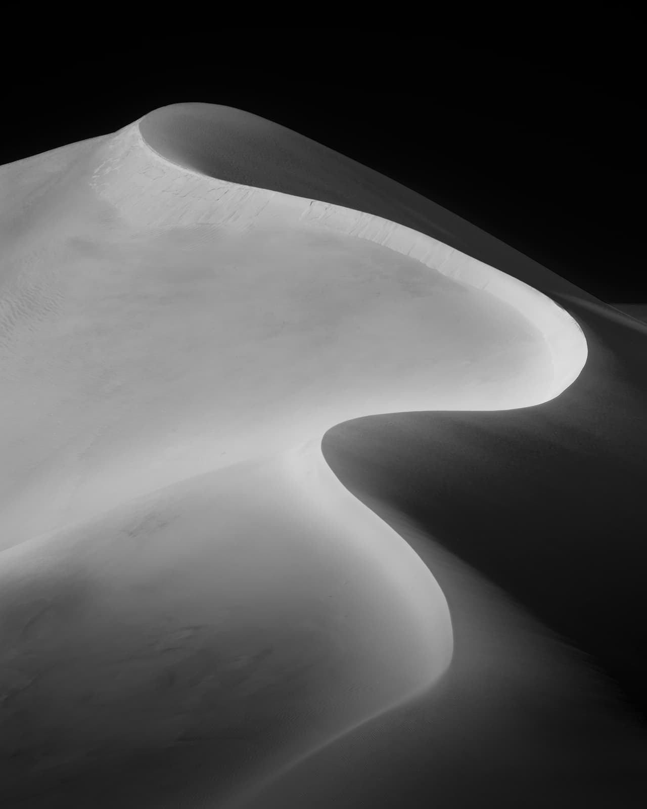 <b>Curves (Curvas). </b>Locación: Namibia, Skeleton Coast.
<br>Premios especiales: Mejor fotografía blanco y negro. International Landscape Photographer of the Year: 
<b>Torsten Pull, Reino Unido.</b>