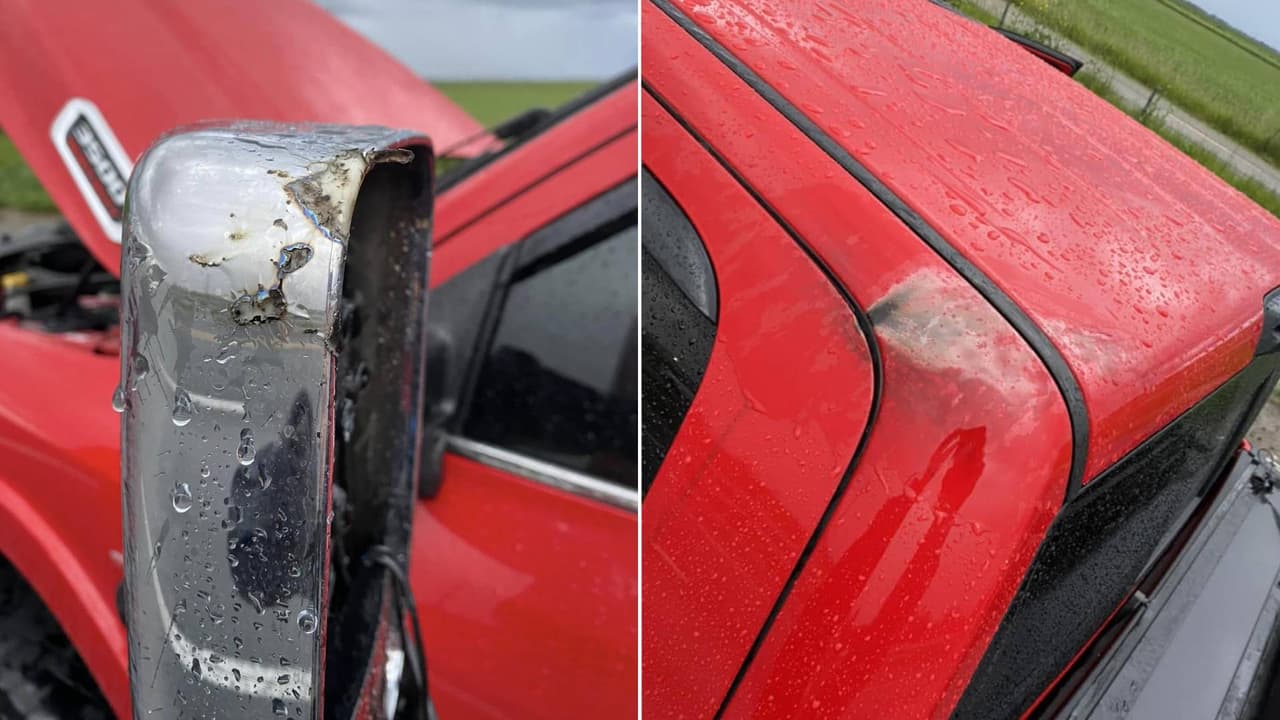 Rayo golpea y daña una pick-up cuando circulaba sobre la Interestatal 5