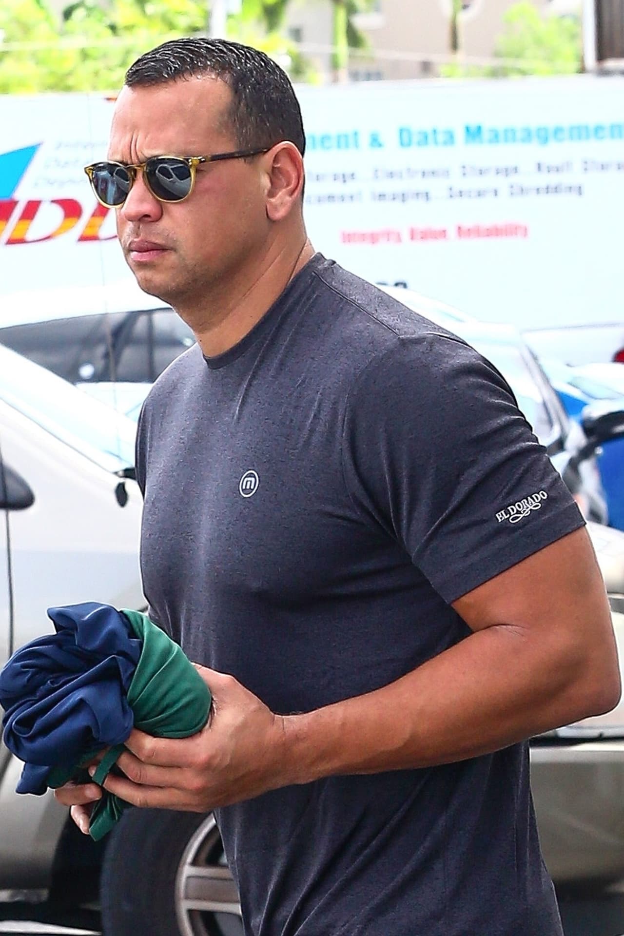 Alex Rodríguez llevó un cambio de ropa extra para después de la clase.