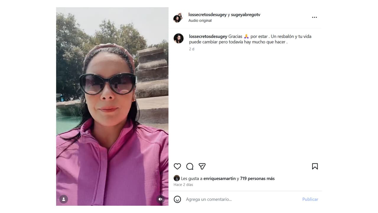 Sugey Ábrego cuenta detalles del accidente que la dejó con un traumatismo craneoencefálico.