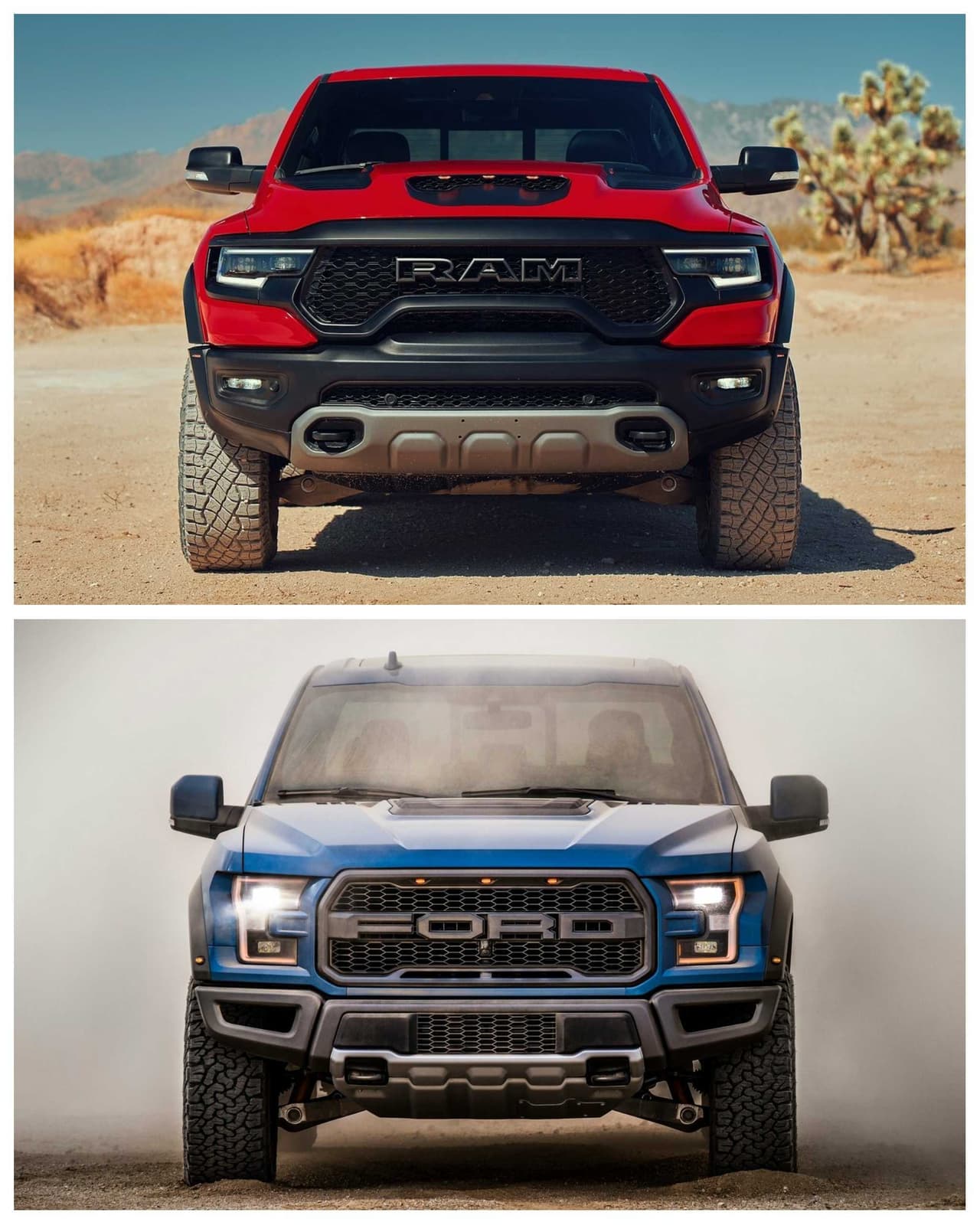 <h3 class="cms-H3-H3"><b>Dimensiones exteriores</b></h3>
<br>
<br>La TRX mide 80.9 pulgadas (205 cm) de alto, mientras la Raptor es un poco más baja con 78.5 pulgadas (199 cm). Lo que también se traduce a un mayor despeje del suelo para la TRX, con 11.8 pulgadas (30 cm), comparado a las 11.5 pulgadas (29 cm) de la Raptor.
<br>
<br>De ancho, sin tomar en cuenta los espejos laterales, la TRX mide 88 pulgadas (224 cm), mientras que la Raptor mide 86.3 pulgadas (219 cm).