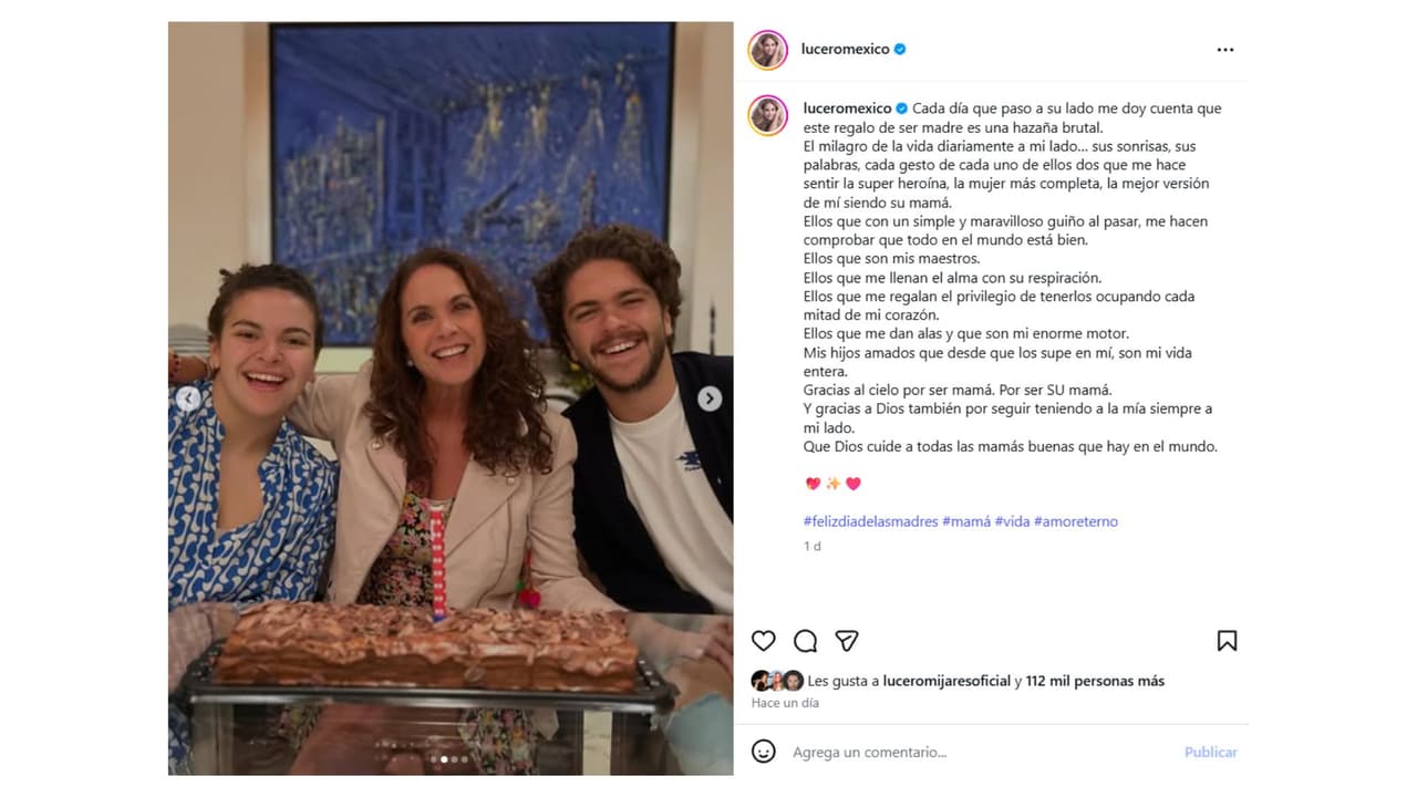 Lucero presume a sus dos hijos.