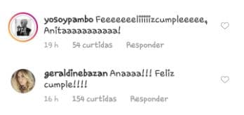La cantante Pambo, así como Geraldine Bazán, también aprovecharon la imagen de Ana Brenda para dedicarle un mensaje.