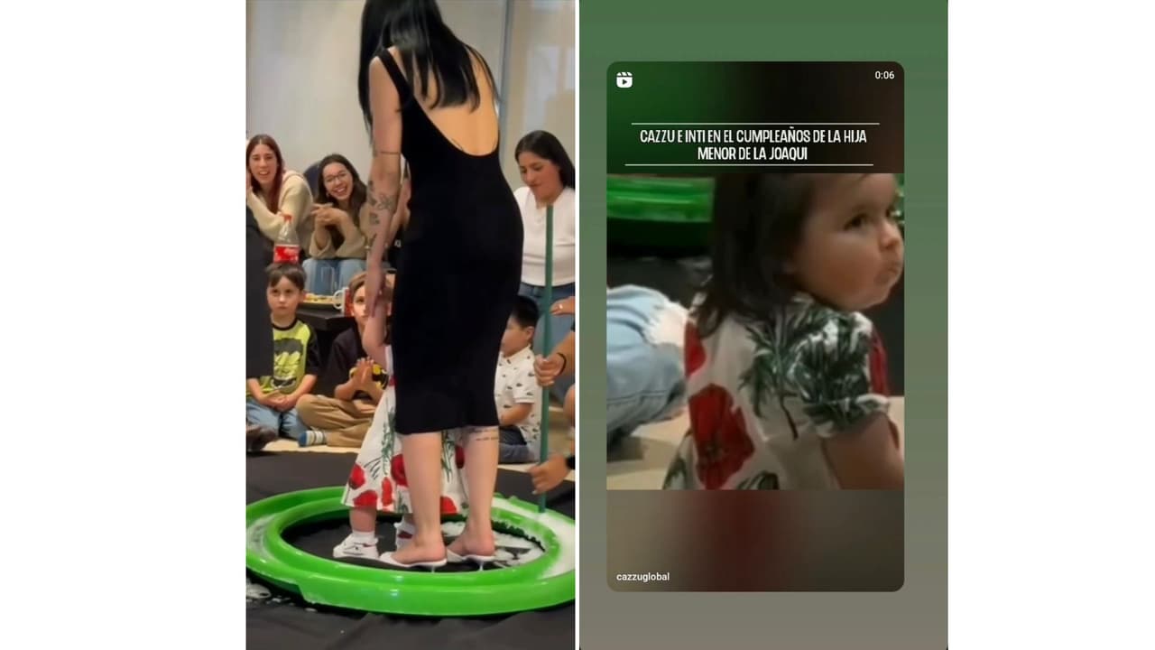 Así reapareció Inti en la fiesta de cumpleaños de una de las hijas de La Joaqui, mejor amiga de Cazzu.