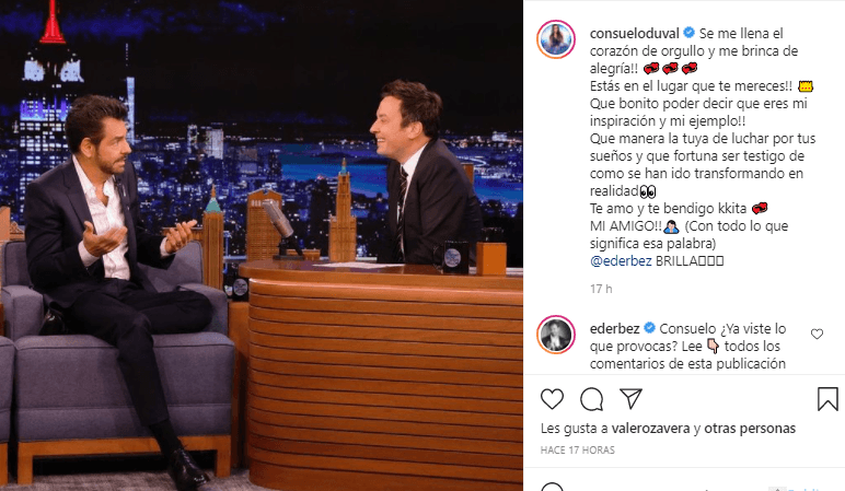 Consuelo Duval presume su amistad con Eugenio Derbez en Instagram.