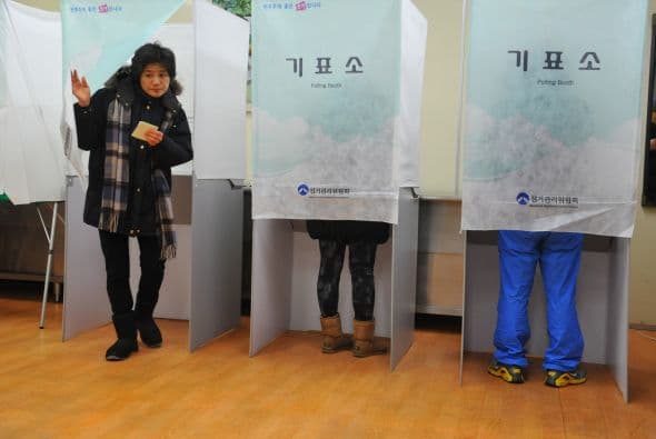 Los primeros sondeos de las elecciones presidenciales realizadas en Corea del Sur otorgan un 50.1 por ciento de los votos a la candidata conservadora Park Geun-hye, frente a un 48.9 por ciento del progresista Moon Jae-in.