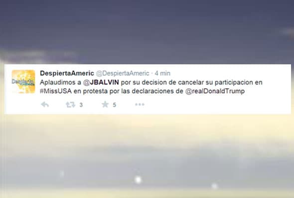 En Despierta América también se celebró la postura del cantante.