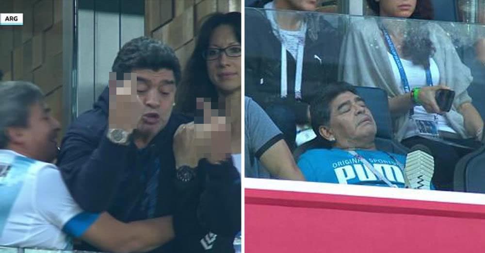 <b>Maradona</b> pudiera ser el vivo retrato del meme que dice, “si ya saben como me pongo, pa’ que me invitan”, ya que durante uno de los partidos de Argentina en la Copa Mundial de Rusia 2018, se le vio actuando muy raro frente a miles de espectadores.