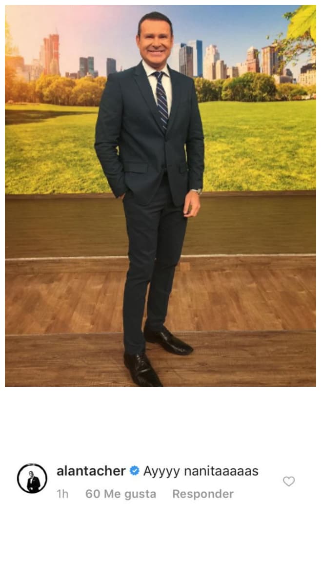 Siempre bromista, Alan Tacher reaccionó al compromiso de su amiga.