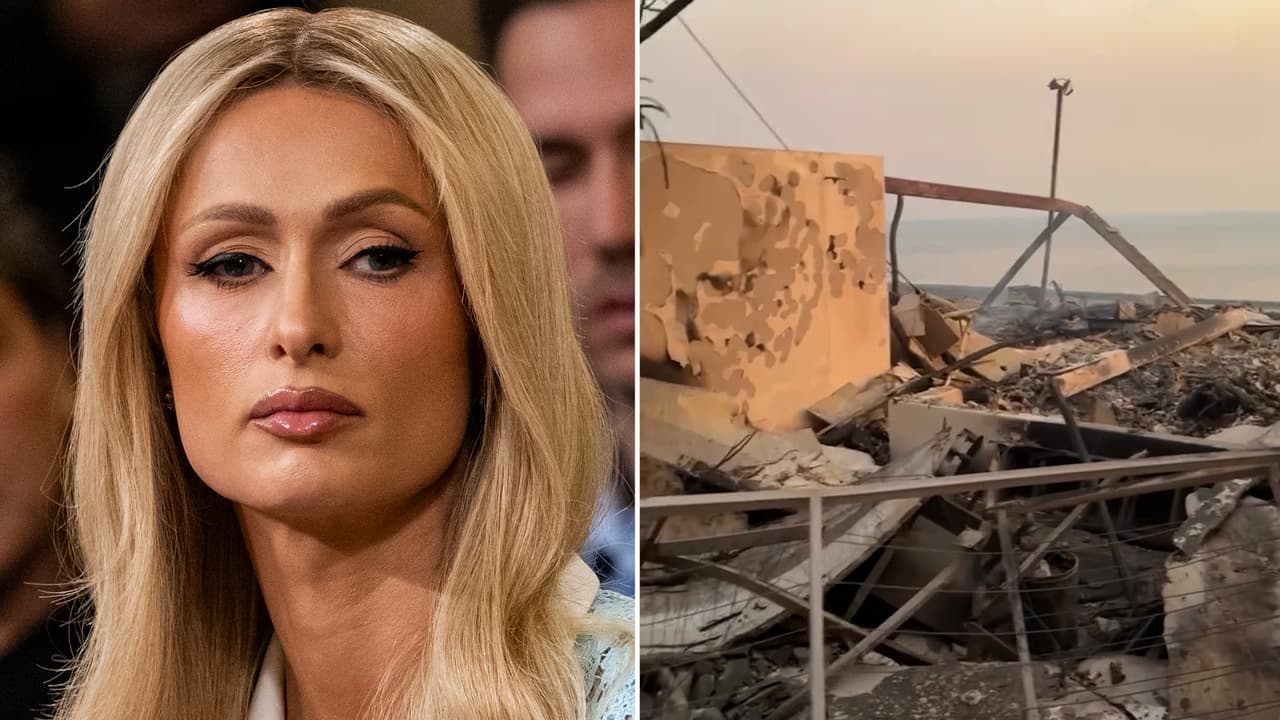 Con el corazón destrozado, Paris Hilton da tour por su casa devastada de Malibú