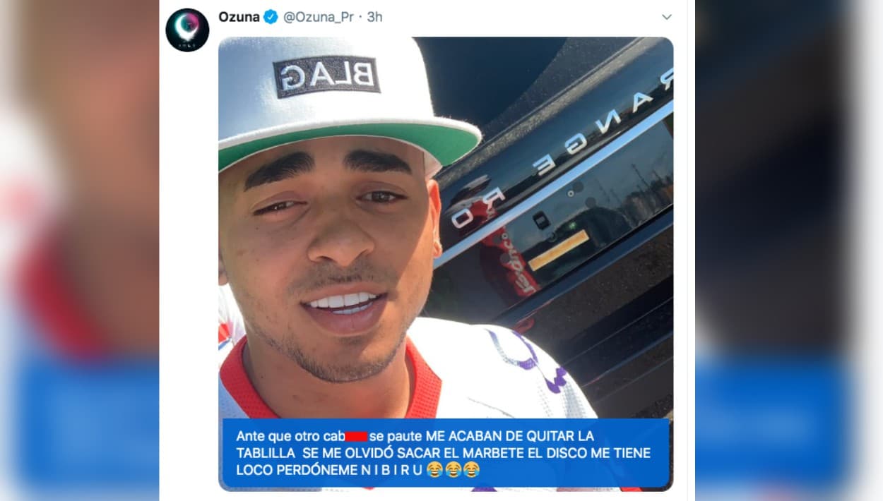 Antes de que otra persona informara sobre lo ocurrido, el artista publicó esta foto junto a 
<b><a href="https://twitter.com/Ozuna_Pr" target="_blank">su versión en Twitter</a></b>.