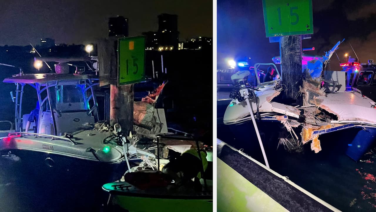 Dos personas están hospitalizadas luego del choque de un bote en North Miami