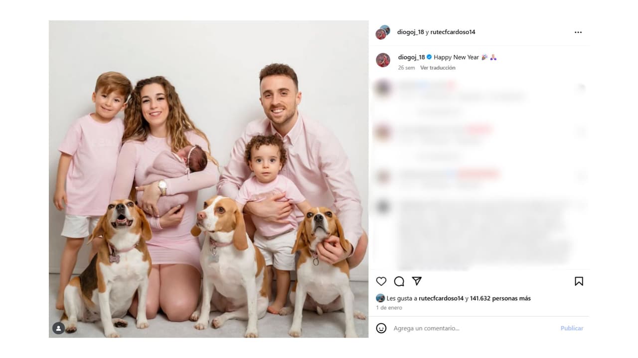 La numerosa familia de Diogo Jota.