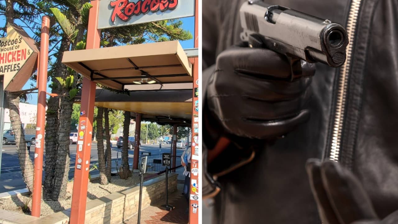 En menos de 30 segundos, roban joyas y efectivo a clientes del restaurante Roscoe's en Los Ángeles