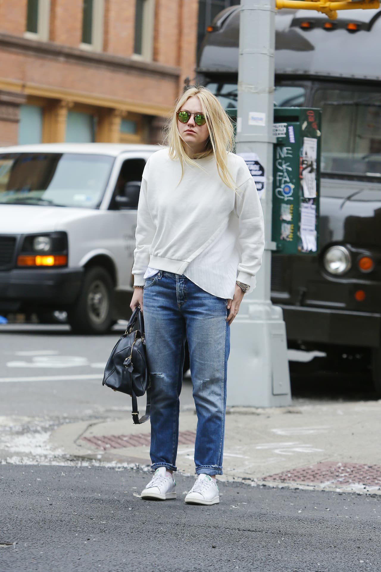 La talentosa actriz estuvo paseando por el barrio de SoHo en Nueva York.