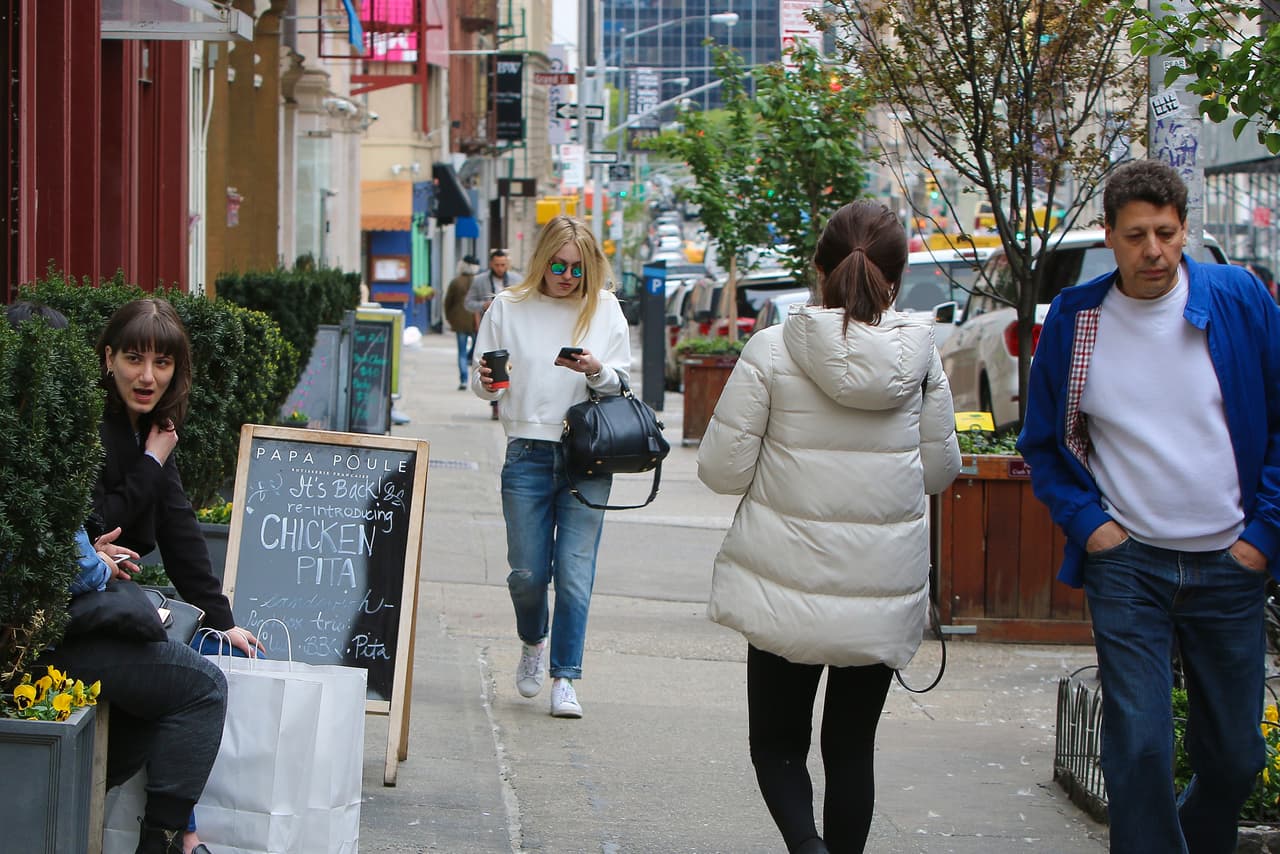 Dakota paseando por las calles de Manhattan.