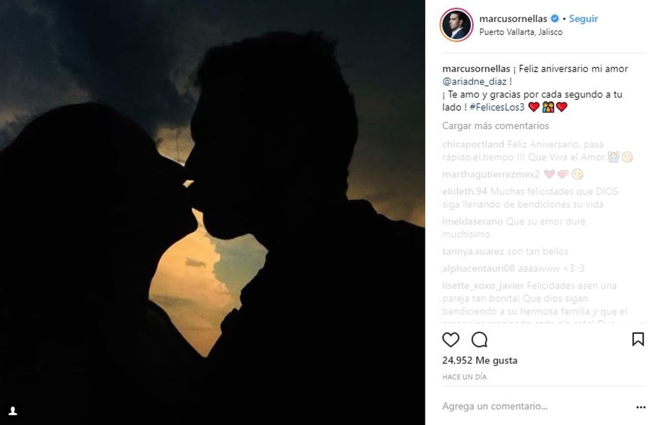A través de sus redes sociales, Marcus publicó un mensaje para agradecer a Ariadne por lo que han compartido juntos durante este tiempo.