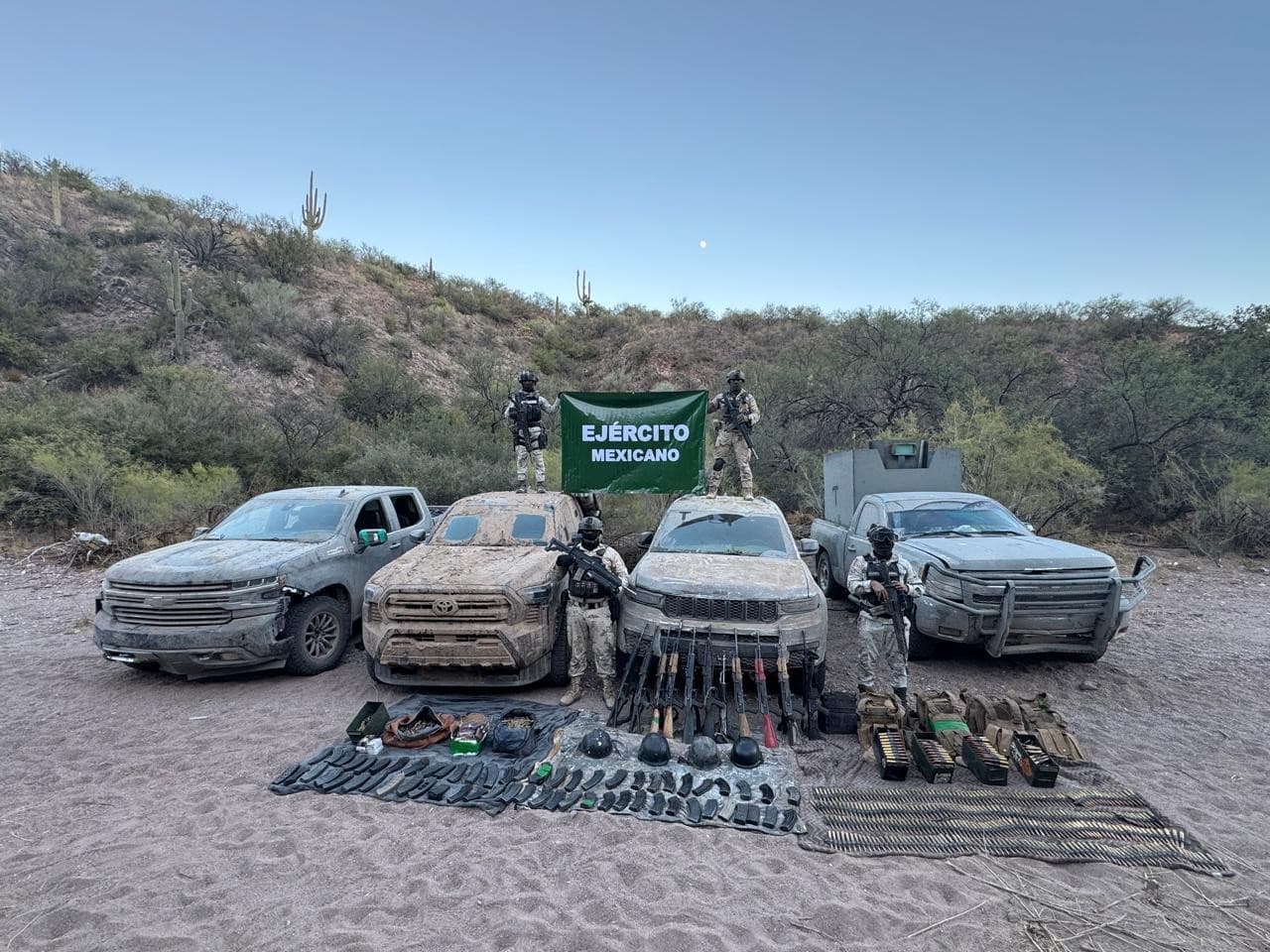 El 12 de noviembre pasado, una supuesta agresión a miembros del Ejército mexicano terminó con el aseguramiento de 
<b>11 armas de fuego consideradas de alto poder.</b>