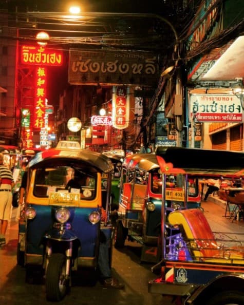 Aquí una miradita al barrio de Chinatown de Bangkok.