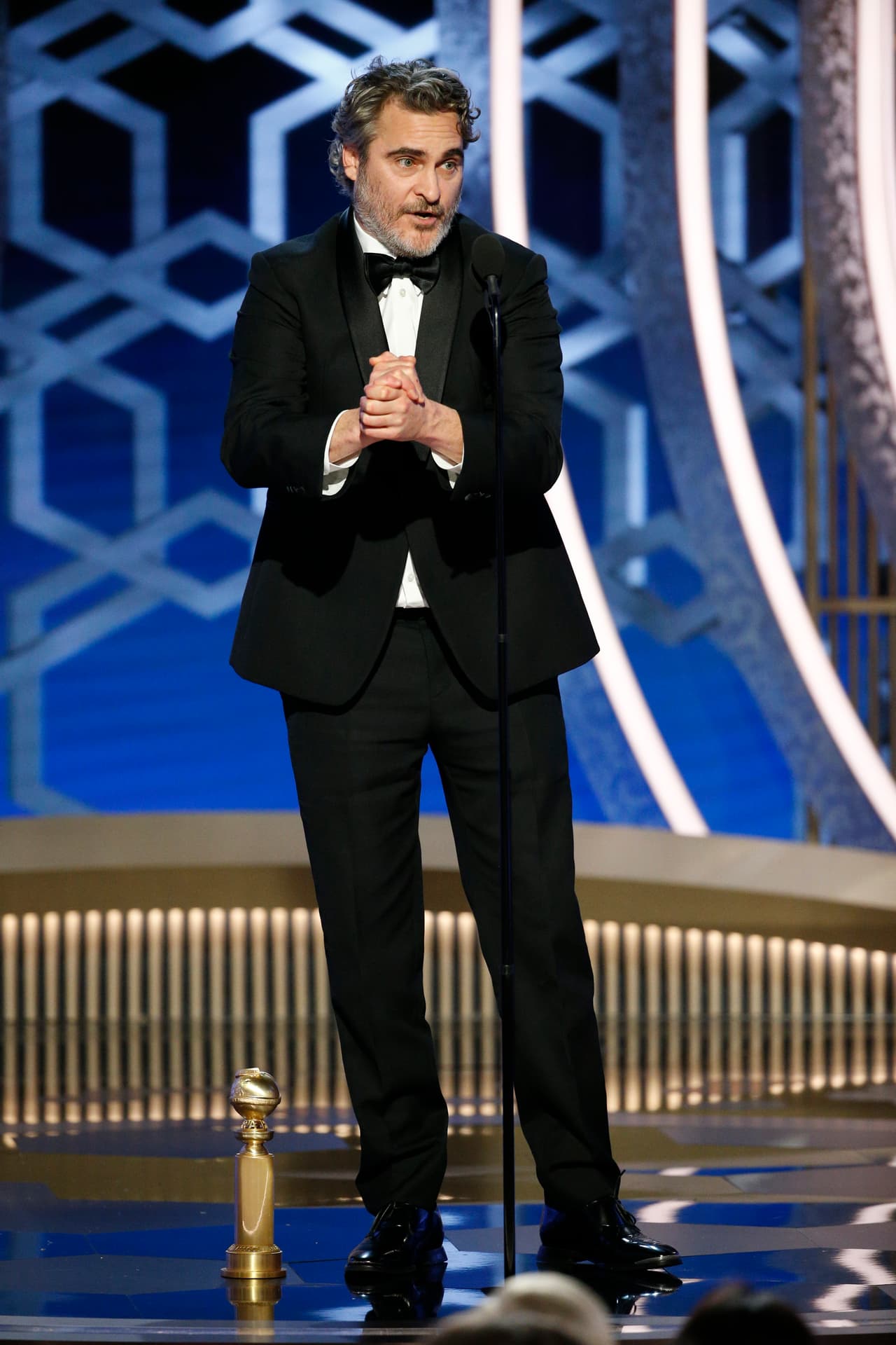 Quien también puso en pausa la ceremonia fue Joaquin Phoenix, protagonista de la cinta 'Joker' y ganador de la categoría Mejor Actor.