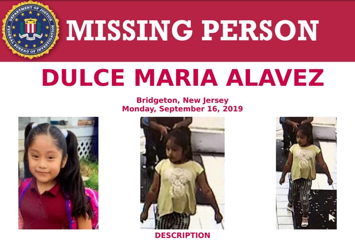 Dulce María Alavez fue vista por última vez en un parque de Nueva Jersey el 16 de septiembre de 2019.