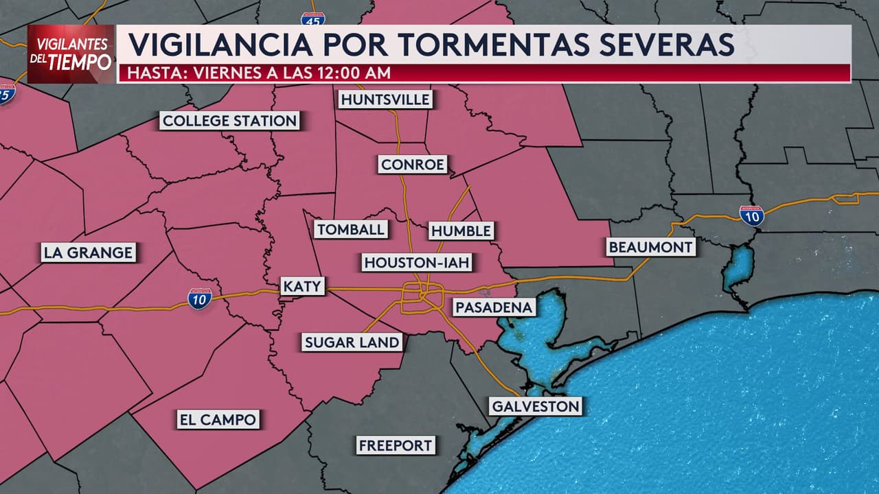 Emiten una vigilancia por tormentas severas en el área de Houston: esto debes saber