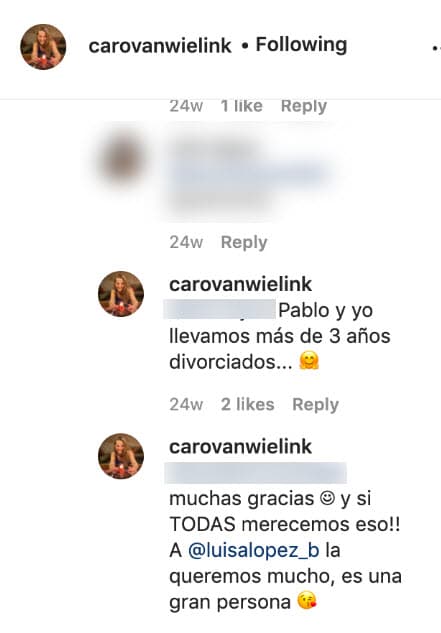 Algunas de sus seguidoras les cuestionaron si Pablo Montero "ya había pasado a la historia", a lo que ella respondió: "Pablo y yo llevamos más de 3 años divorciados".