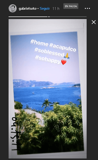 Por su cuenta, Gabriel Soto se fue a Acapulco, una de las playas más populares en México.