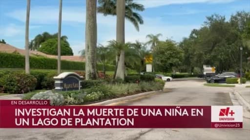 Investigan la muerte de una niña hallada muerta en un lago de Plantation