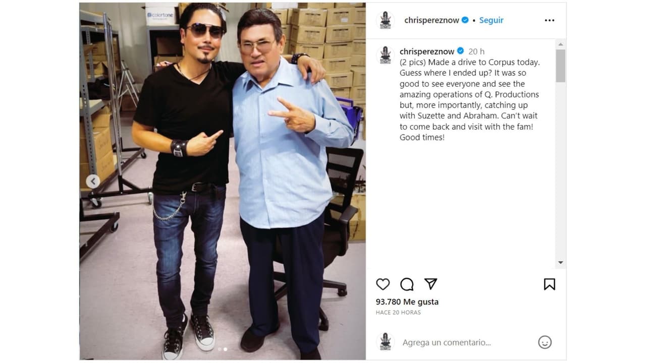 Chris Pérez con Abraham Quintanilla Jr.