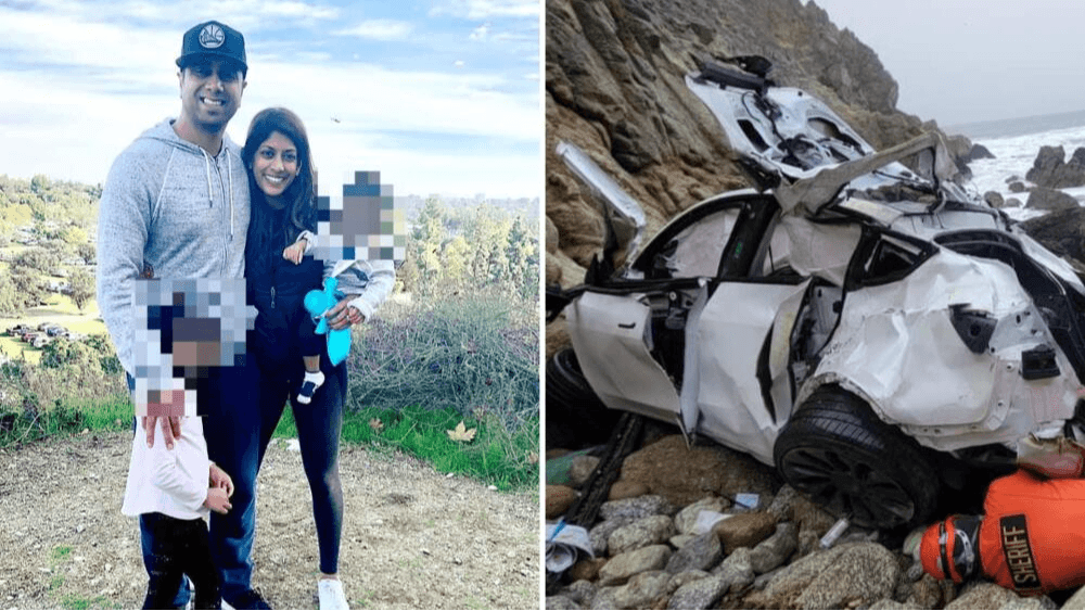 Liberan a médico acusado de intento de asesinato de su familia al aventar su Tesla por acantilado en California