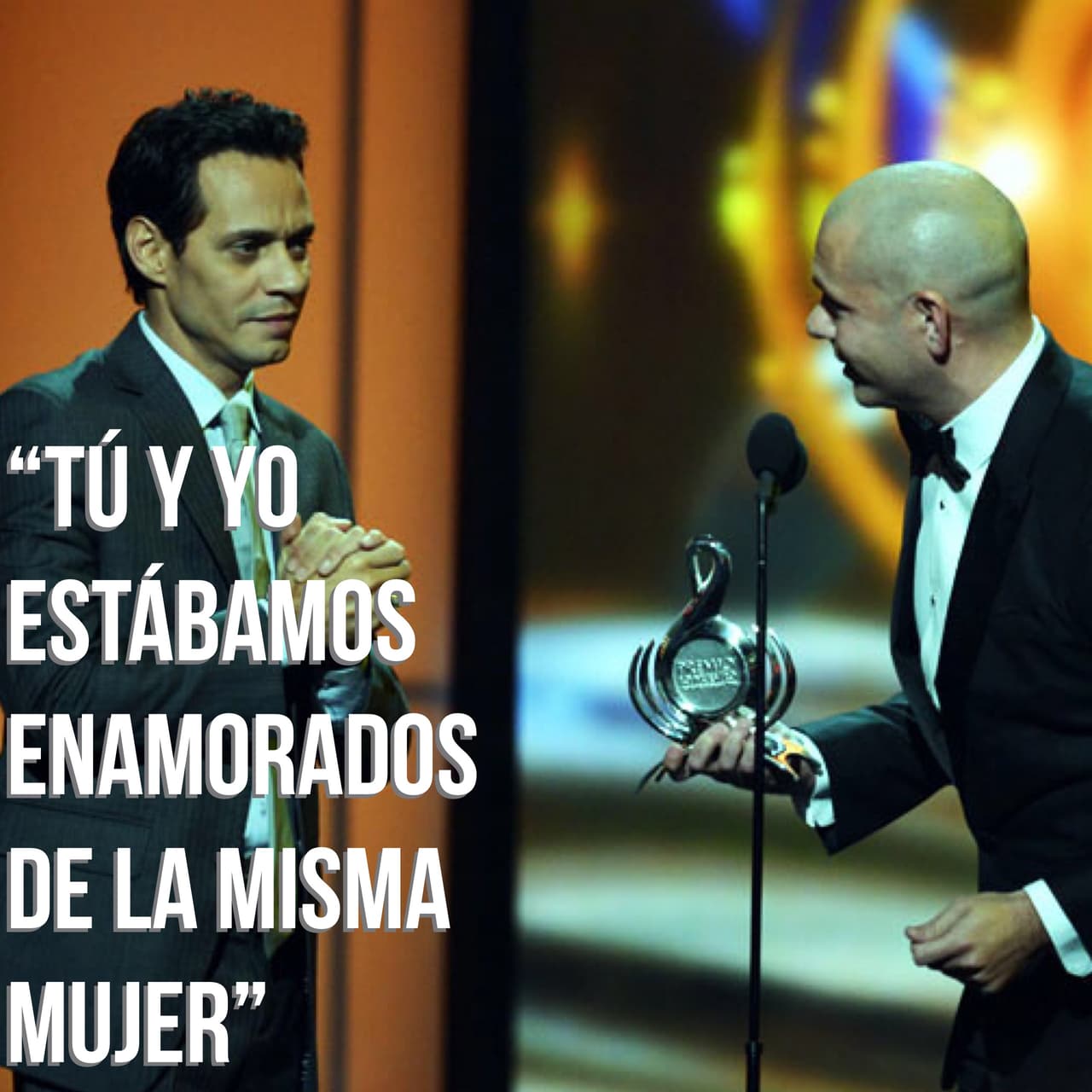 En 2014, fue premiado dos veces: Artista Urbano del Año y Canción Urbana del Año con 'Echa pa'llá'. Además, le entregó el Premio a la Excelencia a Marc Anthony. Bromeó con Marc al revelar que él también estaba enamorado de la misma mujer. Todos pensamos en Jennifer López, pero no, se trataba de Celia Cruz.
