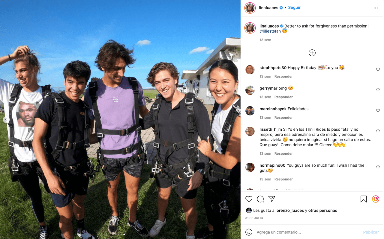 La joven de 19 años publicó las fotos junto a una indirecta para su mamá: “Mejor pedir perdón que permiso @liliestefan”, junto a un emoji de una carita con halo de ángel.