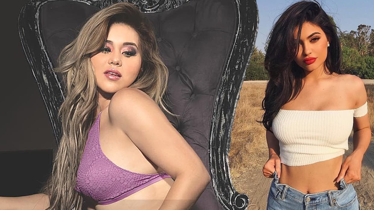 ‘Gomita’ viajó a Hollywood y presumió su encuentro con Kylie Jenner, su modelo a seguir desde hace muchos años y junto a quien solo había sido vista en montajes fotográficos (como este).
