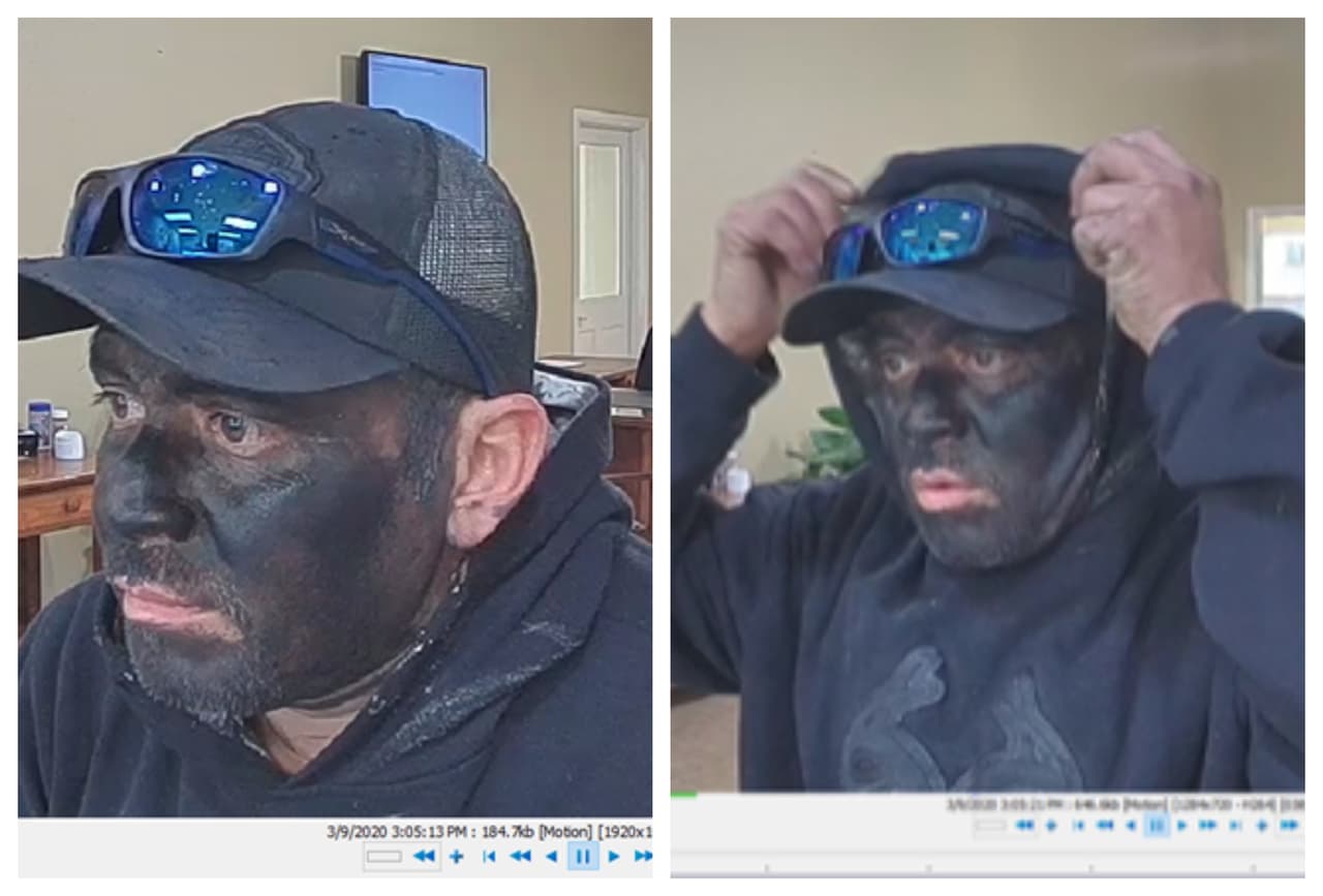 Buscan a hombre acusado de ingresar a banco con pintura negra en la cara para robar 