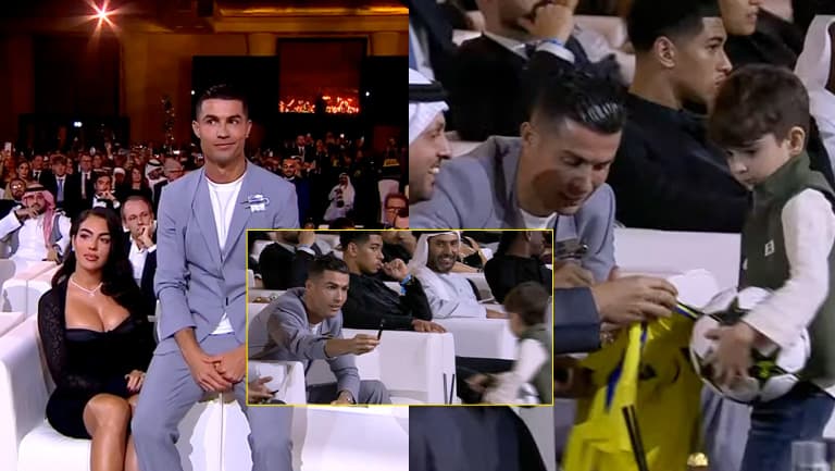 Niño elude seguridad para pedir autógrafo de Cristiano Ronaldo