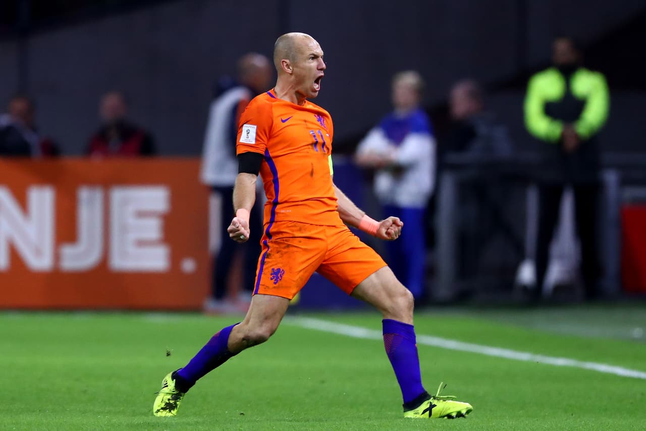 Arjen Robben: es la gran estrella del Bayern Múnich y de la Selección de Holanda, pero no clasificó al Mundial de Rusia 2018.