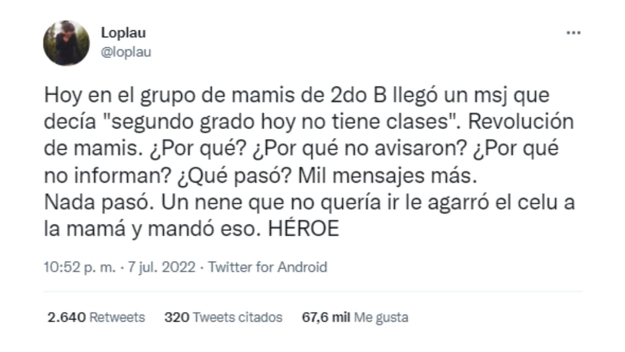 Niño intentó cancelar las clases con un mensaje a un grupo de mamás