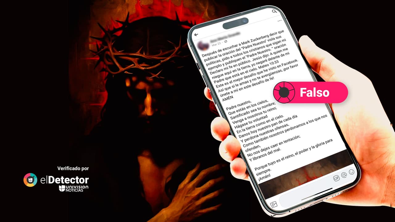 Es falso que Mark Zuckerberg dijo que publicar el Padre Nuestro viola las políticas de Facebook