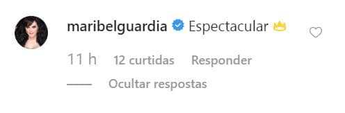 La cantante y actriz Maribel Guardia también resaltó en un comentario la belleza de Machado.