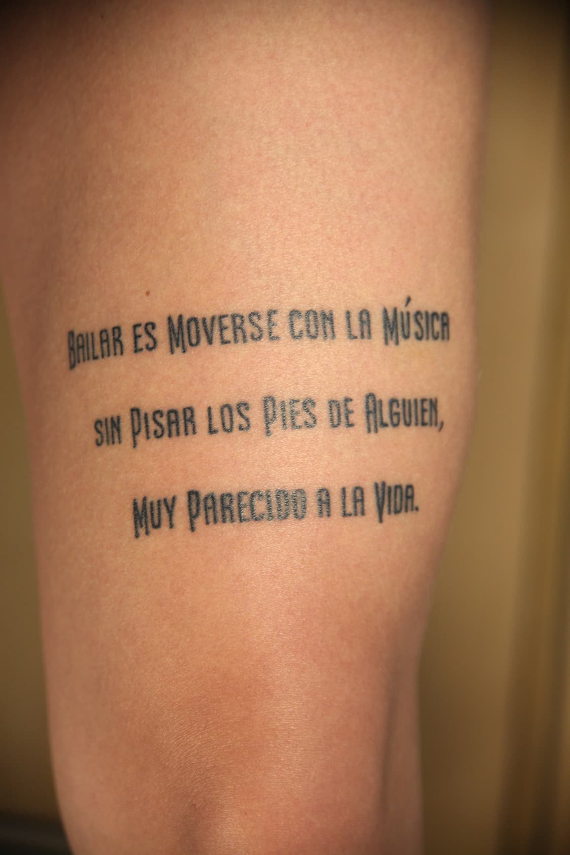 Recuerda que vio esta frase tatuada en un bailarín y que le encantó: "Más que hablar del baile quiere decir que no podemos ir por la vida pisoteando a nadie, debemos ir cada quien como por su camino", cuenta Greeicy.