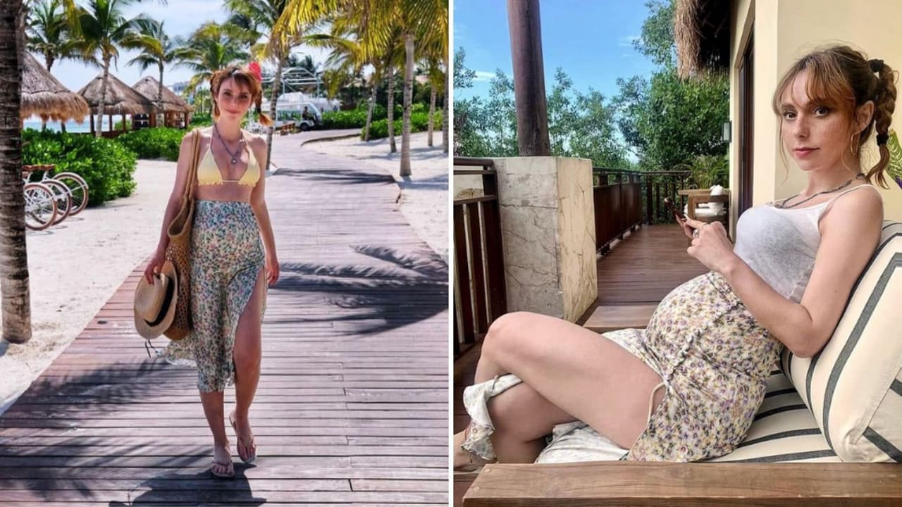 La conductora de ‘Netas Divinas’ también apostó por faldas de talle alto que abrazaron su figura de embarazo.