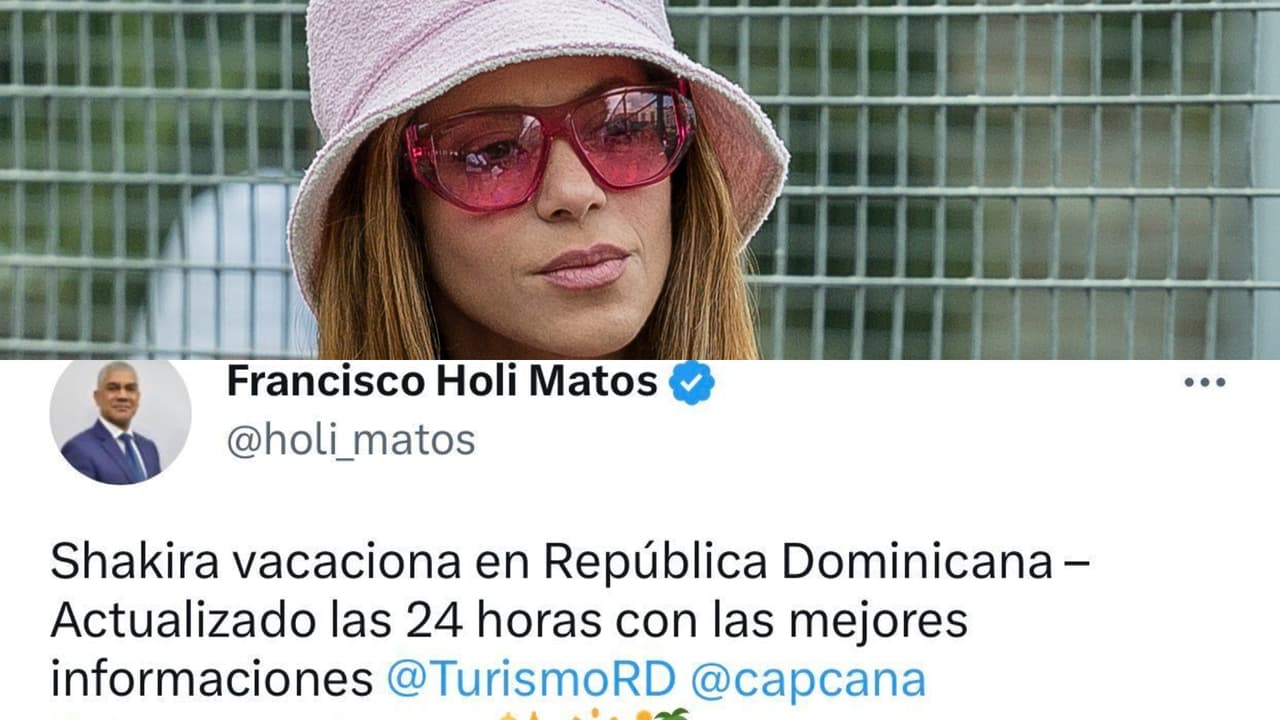 Este es el tuit del cónsul Francisco Holi Matos, quien compartió que Shakira estaría en República Dominicana.