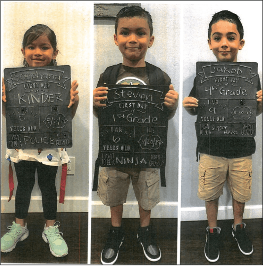 Los menores fueron identificados como: Jakob Cabrera, de 9 años, Steven Matthew López, de 6, y Stephana López, de 5. No se tiene detalles de cómo vestian la última vez que fueron vistos. Las autoridades compartieron las fota más reciente de los hermanos.