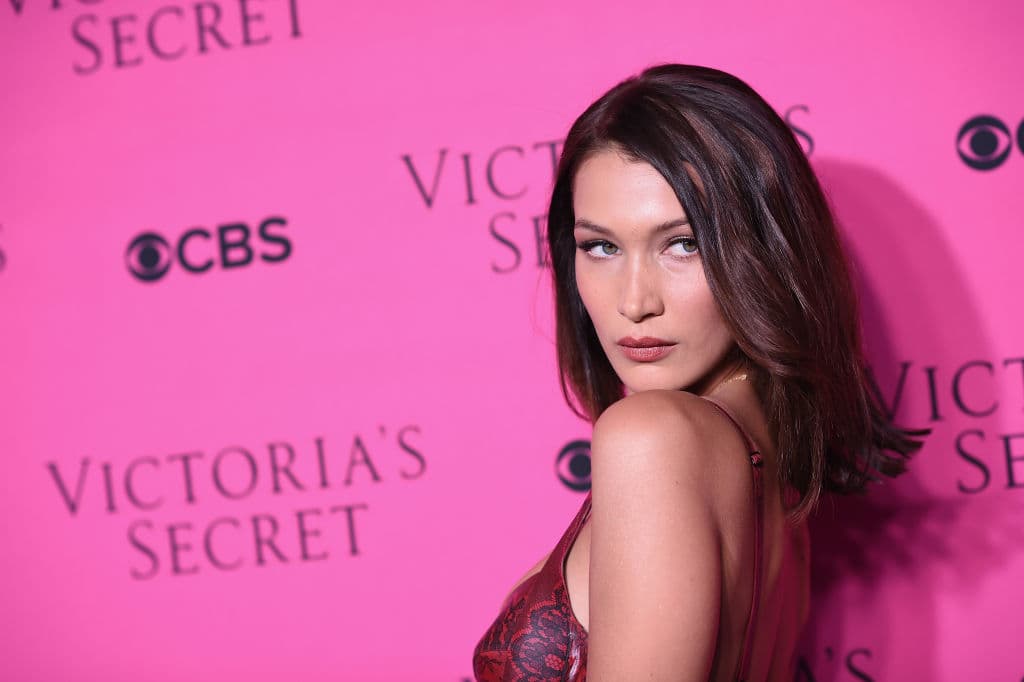 NEW YORK, NY - NOVEMBER 28: Model Bella Hadid attends as Victoria's Secret Angels gather for an intimate viewing party of the 2017 Victoria's Secret Fashion Show at Spring Studios on November 28, 2017 in New York City. (Photo by Dimitrios Kambouris/Getty Images for Victoria's Secret)