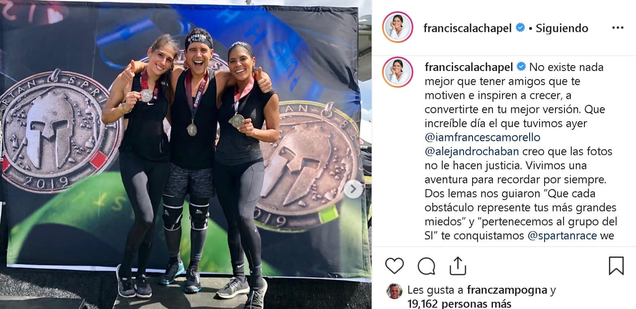 Semanas antes, había publicado algunos momentos en los que entrenó antes de la competencia, pero fue hasta el pasado domingo que supimos que se preparaba junto a Chabán, a quien considera una de sus personas favoritas.