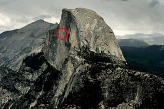 Se cae un pedazo de la ruta de escalada más famosa de Half Dome