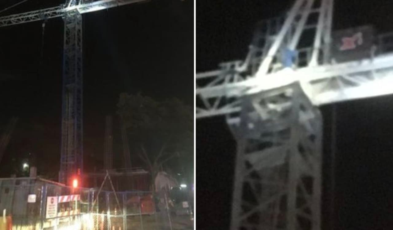 Autoridades logran bajar a hombre que se negaba abandonar grúa en South Congress 