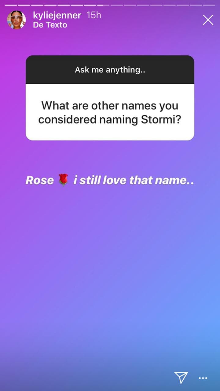 La hermana menor de Kim Kardashian respondió: "Rose. Todavía me encanta ese nombre".